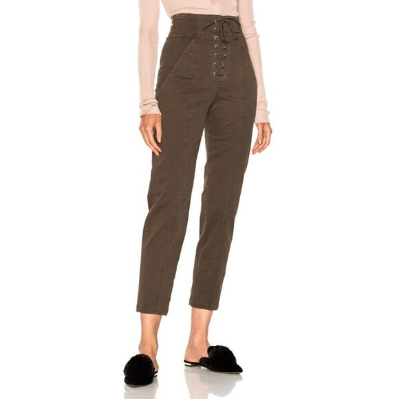 A.L.C Kyle High-rise Lace-Up Cropped Pants 0 - Picture 2 of 10